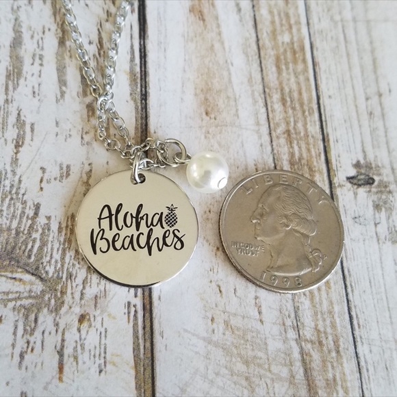 Aloha Beaches stamped necklace - Picture 4 of 7